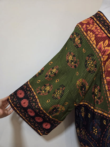 Kimono Farm Floral com Fios Dourados Ayla