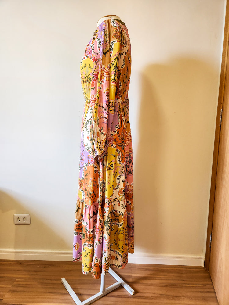 Vestido Antix Midi Jardim Floral