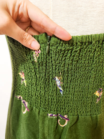 Vestido Farm Alcinha Verde Estampa de Animais