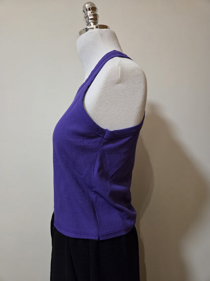 Regata Farm Básica Roxo Liso Canelada