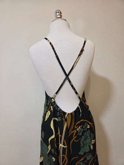 Vestido Farm Floral Verde em Viscose