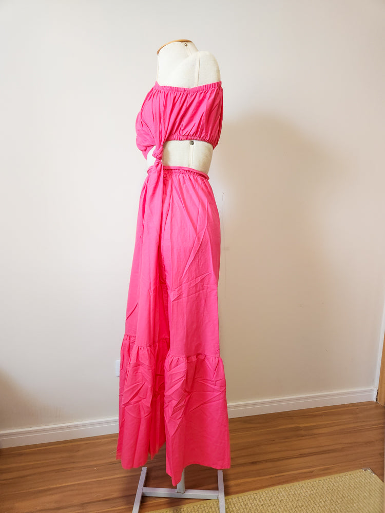 Vestido Farm Pink Um Ombro Só