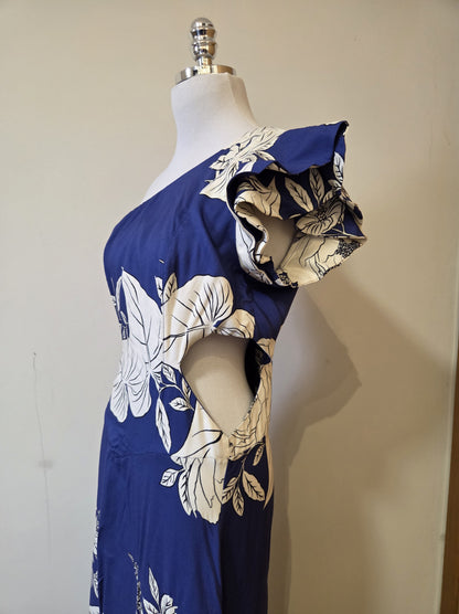 Vestido Farm Azul Floral Jardim Tranquilo