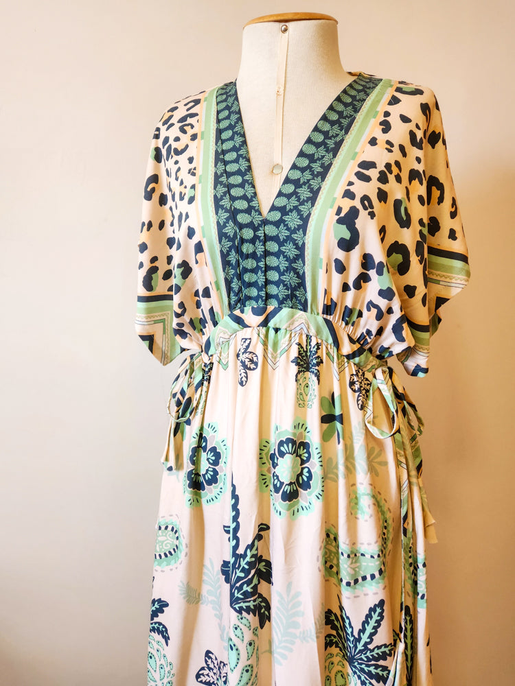 Vestido Chris Ms Animal Print Verde