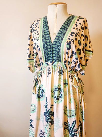 Vestido Chris Ms Animal Print Verde