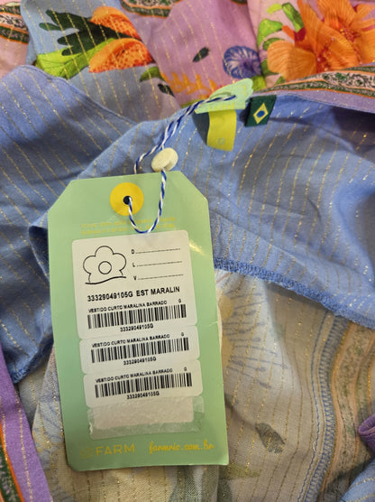 Vestido Farm Curto Maralina Lilás Azaléia