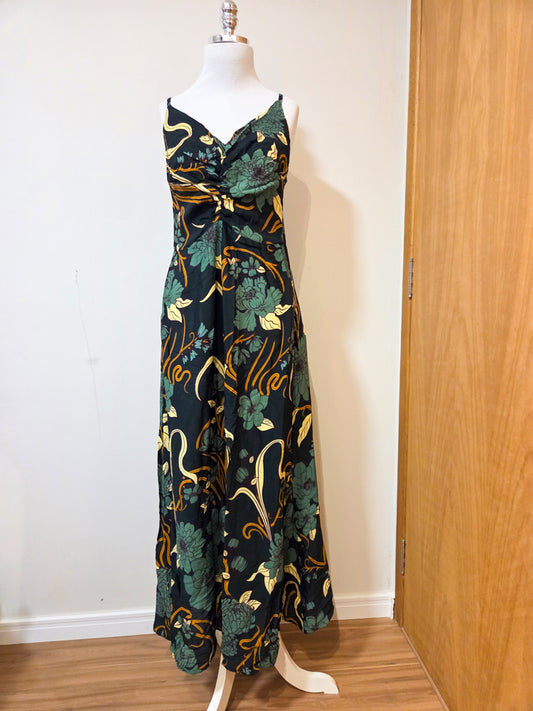 Vestido Farm Longo Verde Floral