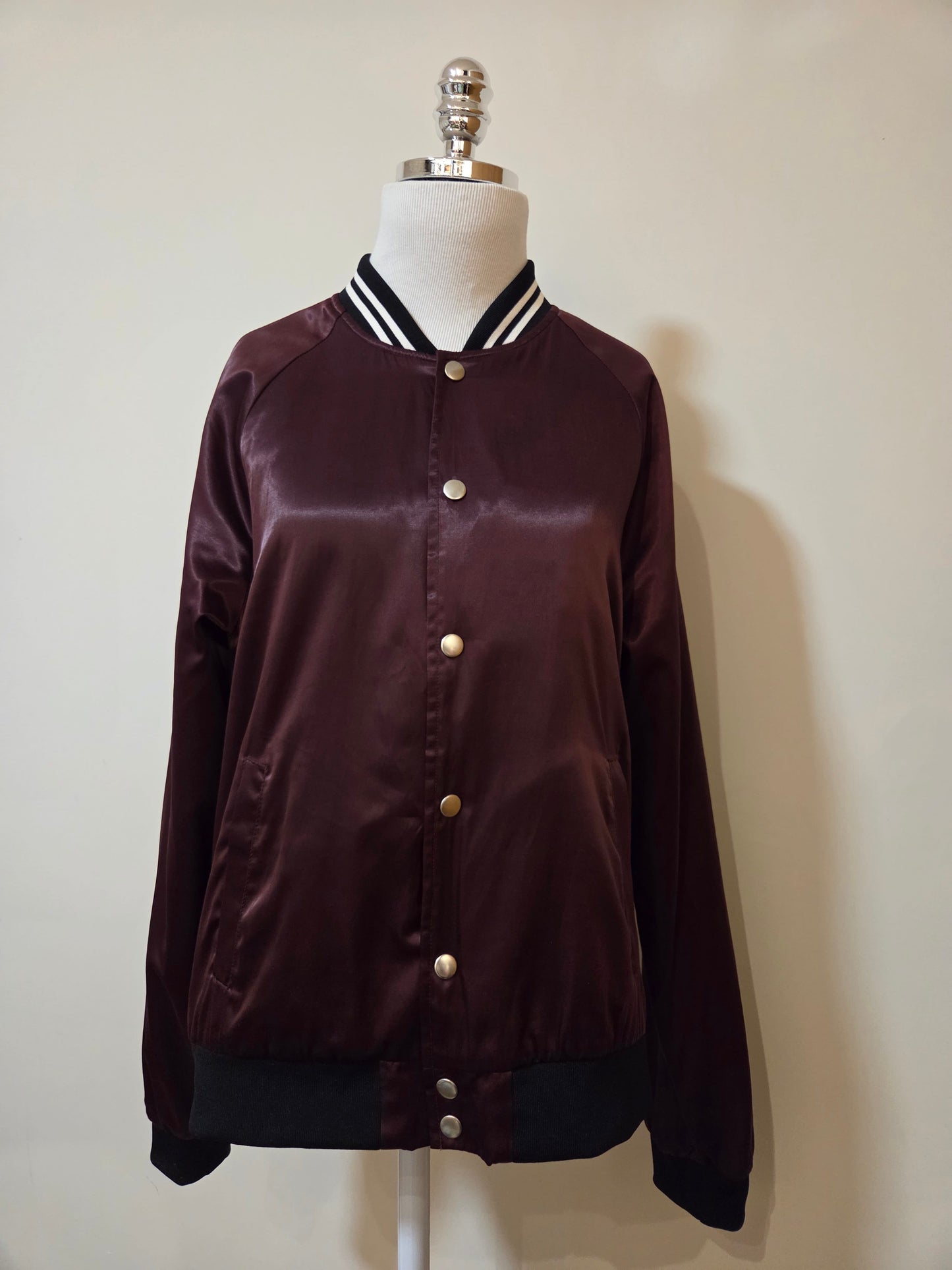 Jaqueta Bomber Forever 21 Men | Vinho Acetinado Flanelada
