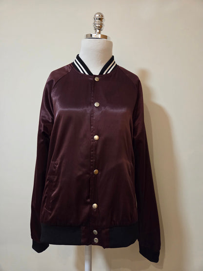 Jaqueta Bomber Forever 21 Men | Vinho Acetinado Flanelada