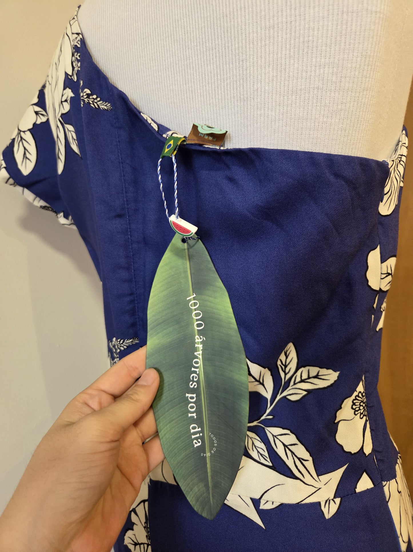 Vestido Farm Azul Floral Jardim Tranquilo