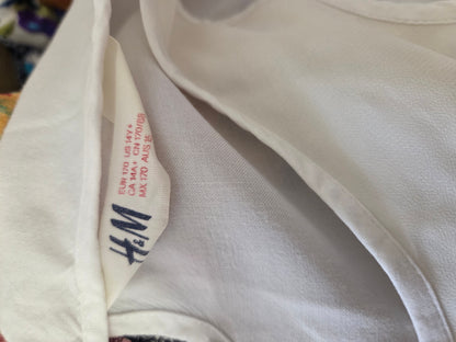Blusinha H&M Regata Babados em Camadas Off White