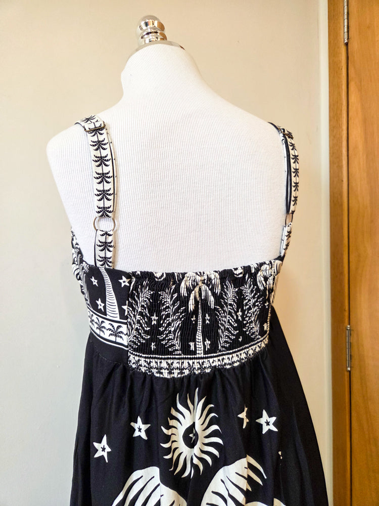 Vestido Farm Coqueiral Preto e Branco