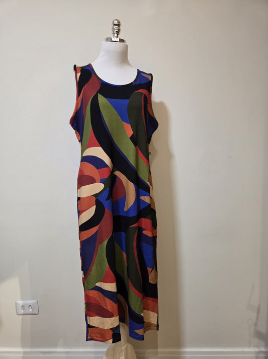 Vestido Midi Farm Estampa Abstrata Regata
