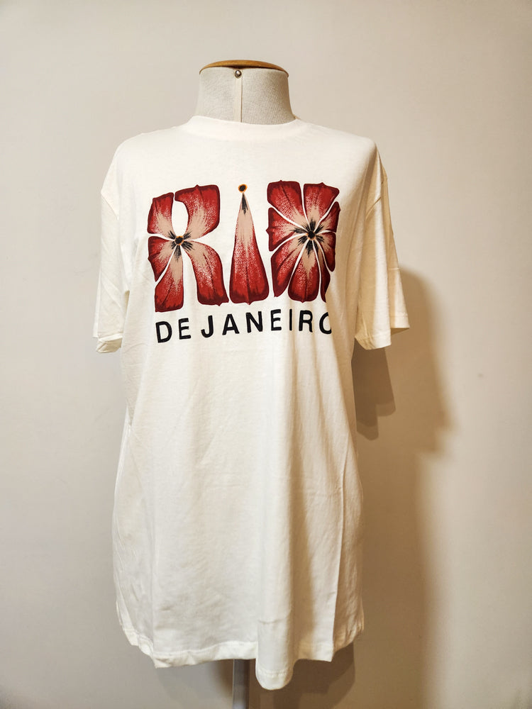Camiseta Farm Rio de Janeiro Hibisco Branca