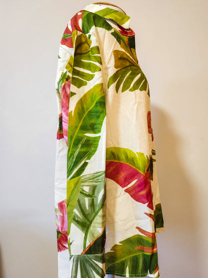 Camisa Farm Folhagens Fundo Cru