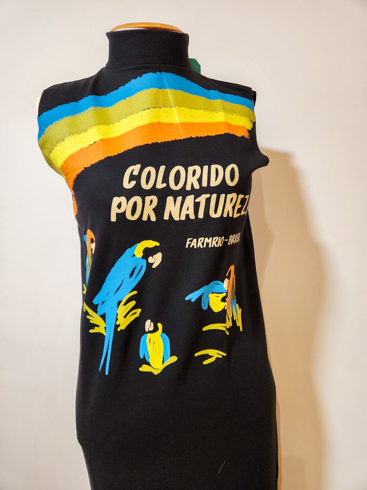 Vestido Farm Colorido Por Natureza Preto
