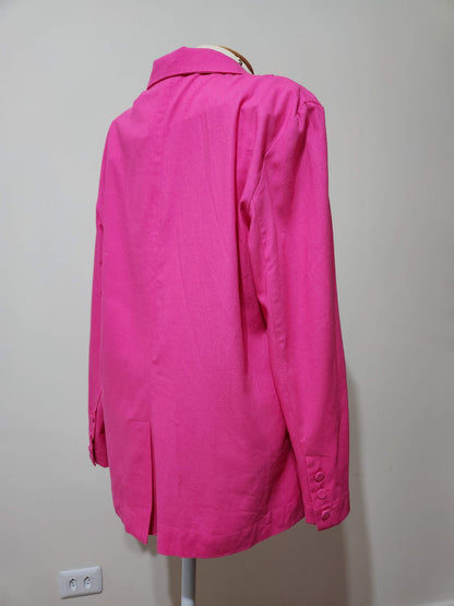 Blazer Feminino Rosa em Viscose e Linho – Dress To