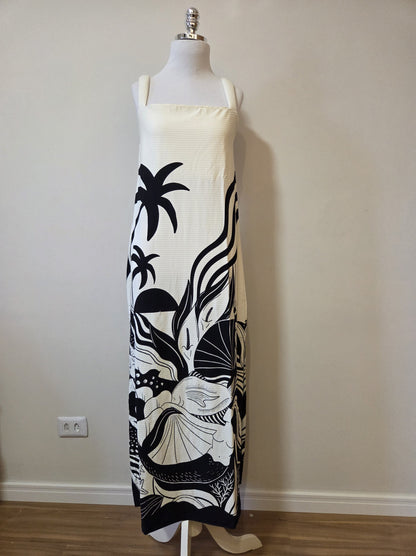 Vestido Farm Festa do Mar Preto e Off