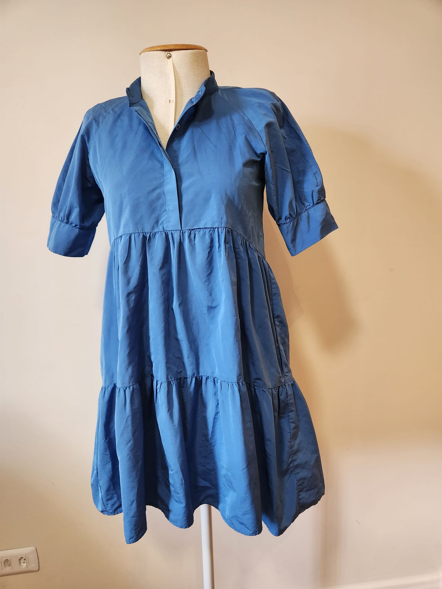 Vestido Zara Curto Azul Petróleo