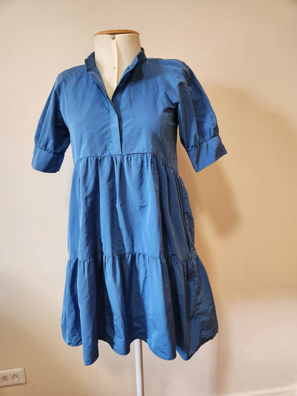 Vestido Zara Curto Azul Petróleo