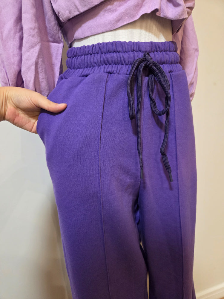 Calça Farm Pantalona Moletom Roxo