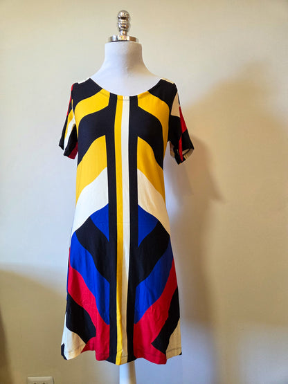 Vestido Farm Curto Estampa Formas Coloridas