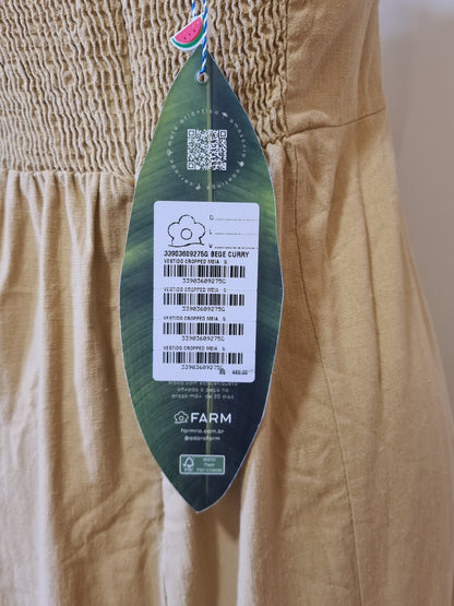 Vestido Farm Meia Taça Bege