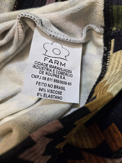 Saia Midi Farm Estampa Étnica Geométrica
