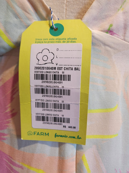 Vestido Farm Rio Estampa Chita Bali Longo