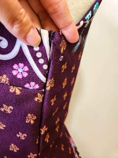 Vestido Antix Curto Floral Roxo