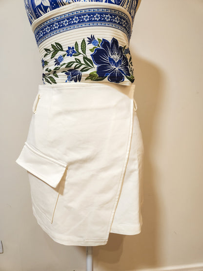 Blusinha Farm Frente Única Azul e Branco