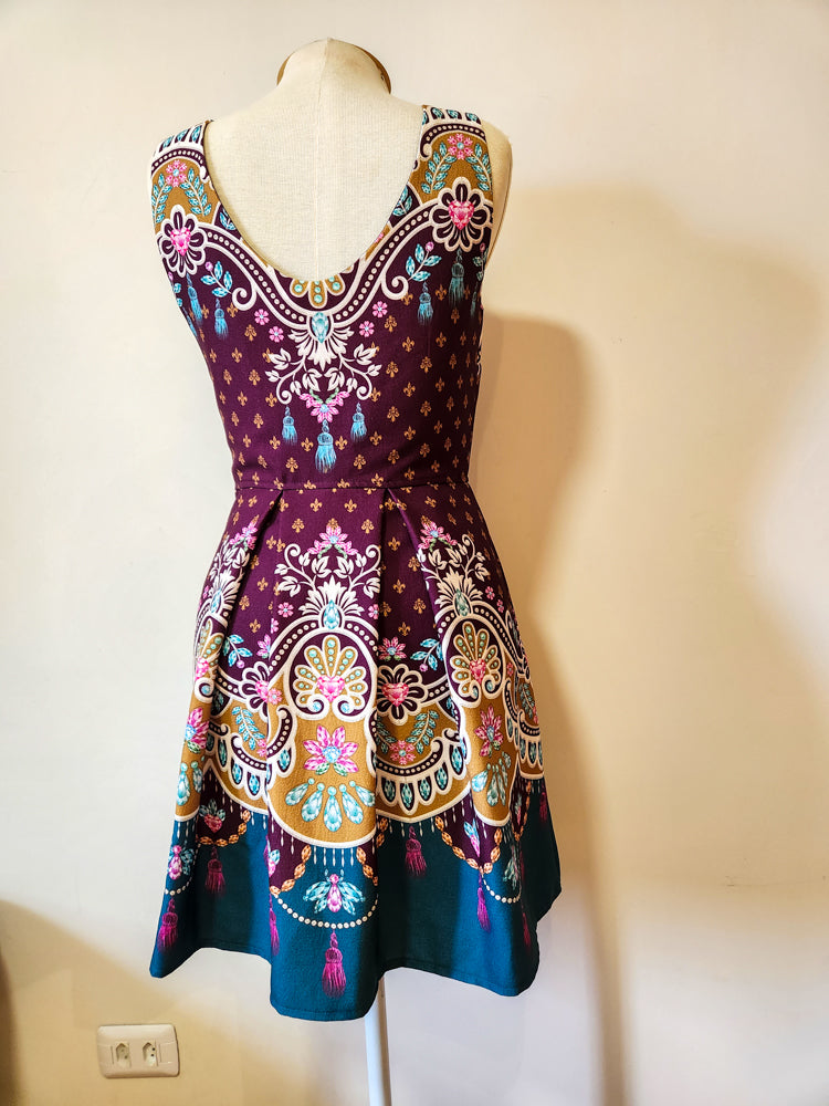 Vestido Antix Curto Floral Roxo
