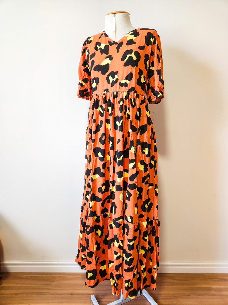 Vestido Berry Animal Print Terracota