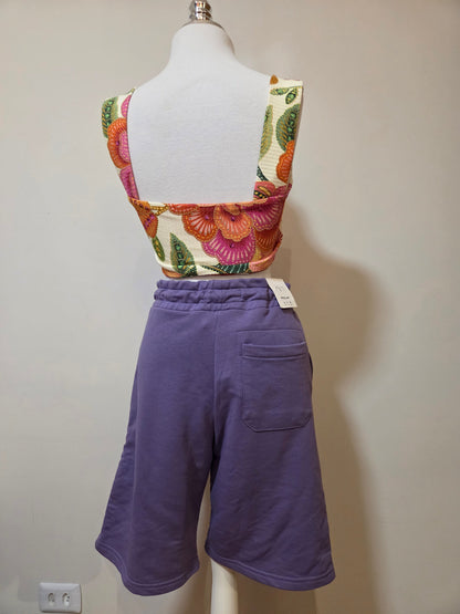 Shorts Zara Moletinho Roxo