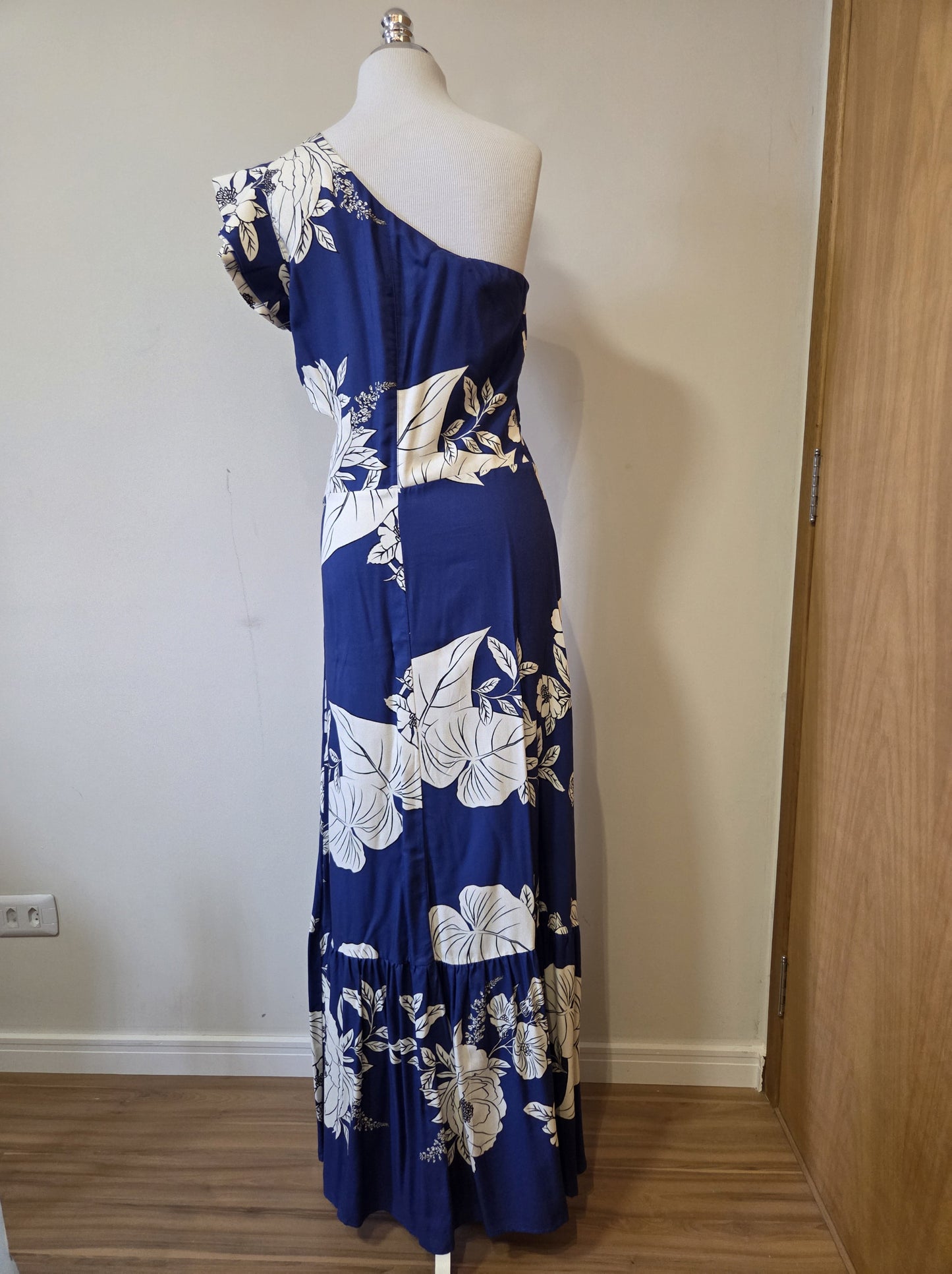 Vestido Farm Azul Floral Jardim Tranquilo
