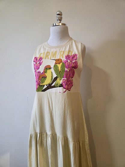 Vestido Farm Passarinhos no Galho