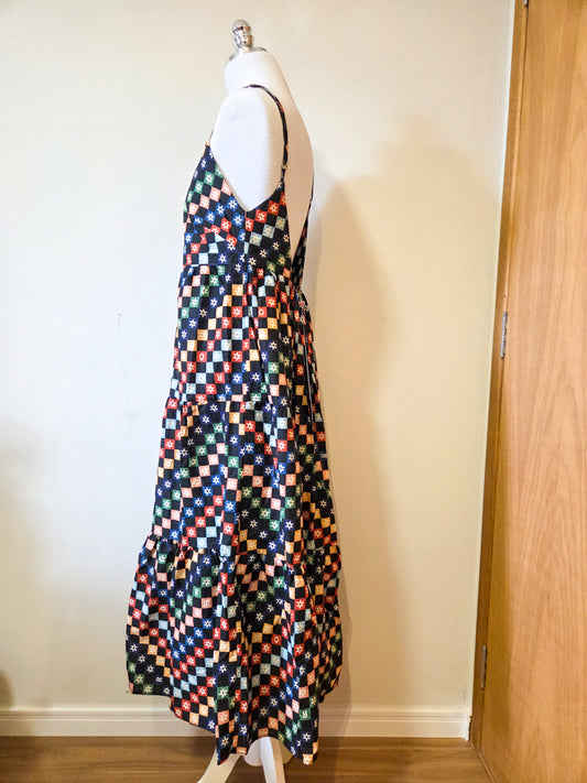 Vestido Farm Cropped Xadrez Florzinhas