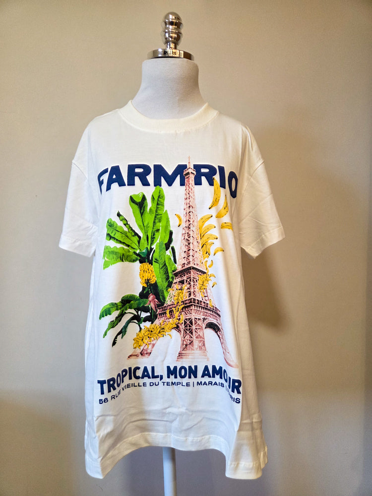 Camiseta Farm Tropical Mon Amour Paris