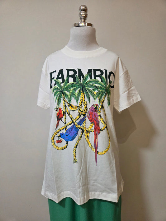 Camiseta Farm Cordas e Aves Coloridas