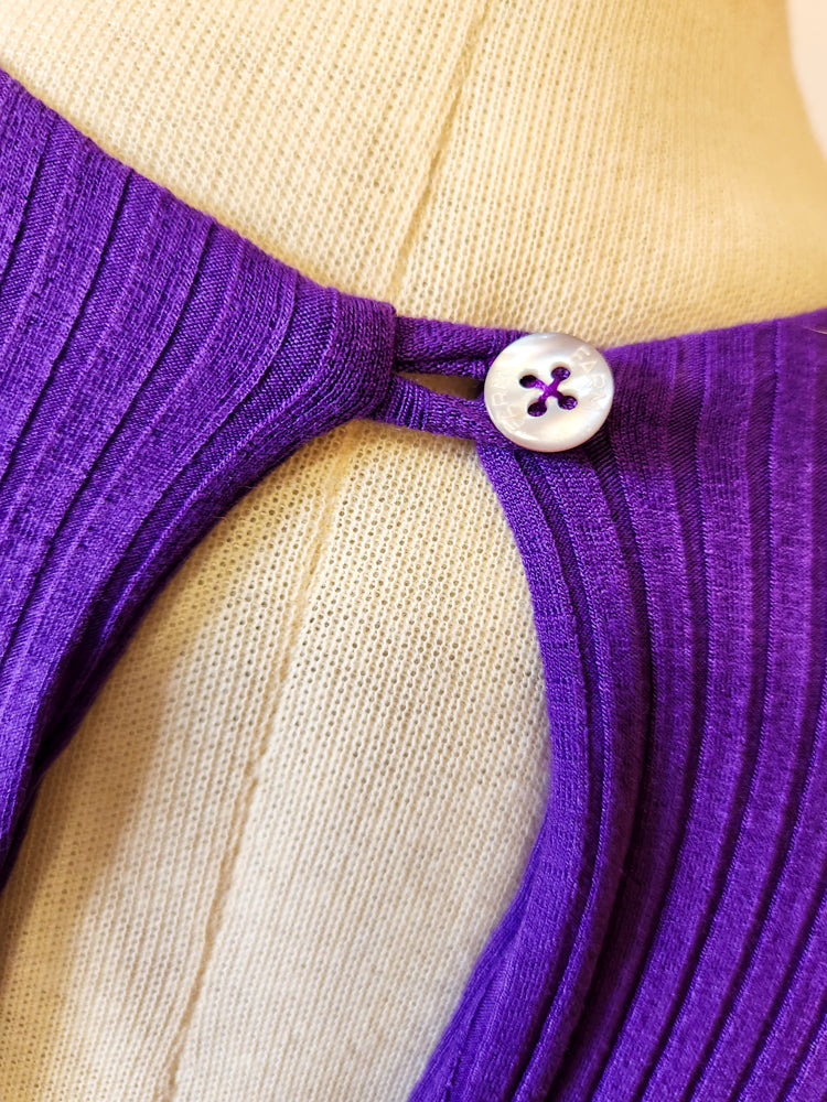 Vestido Farm Canelado Liso Roxo