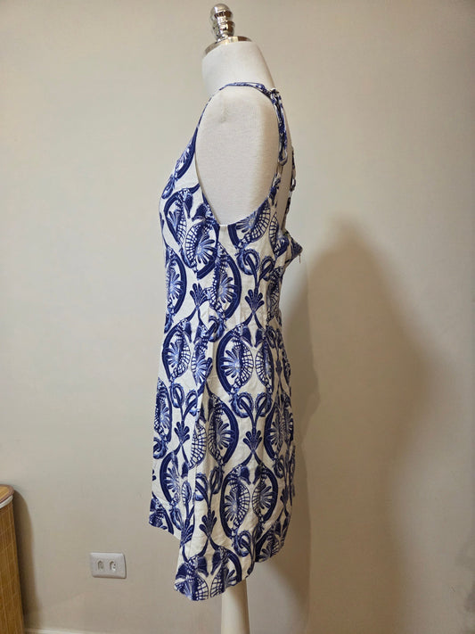 Vestido Farm Curto Cavalos Marinho