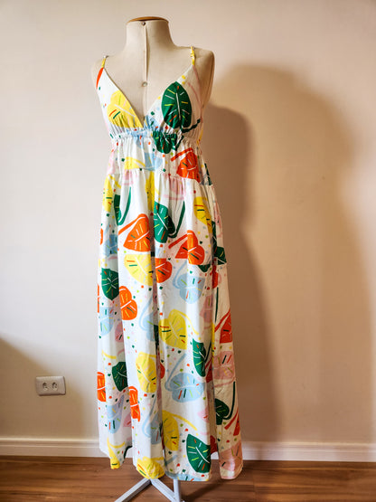 Vestido Farm Midi Folhagens Coloridas