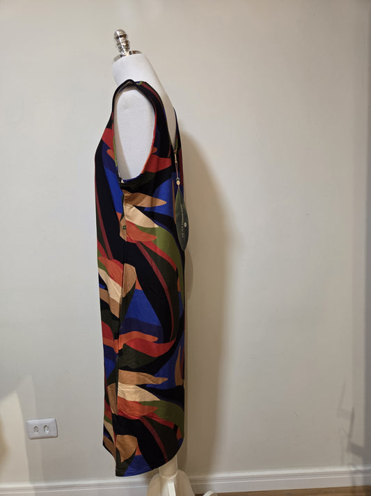 Vestido Midi Farm Estampa Abstrata Regata