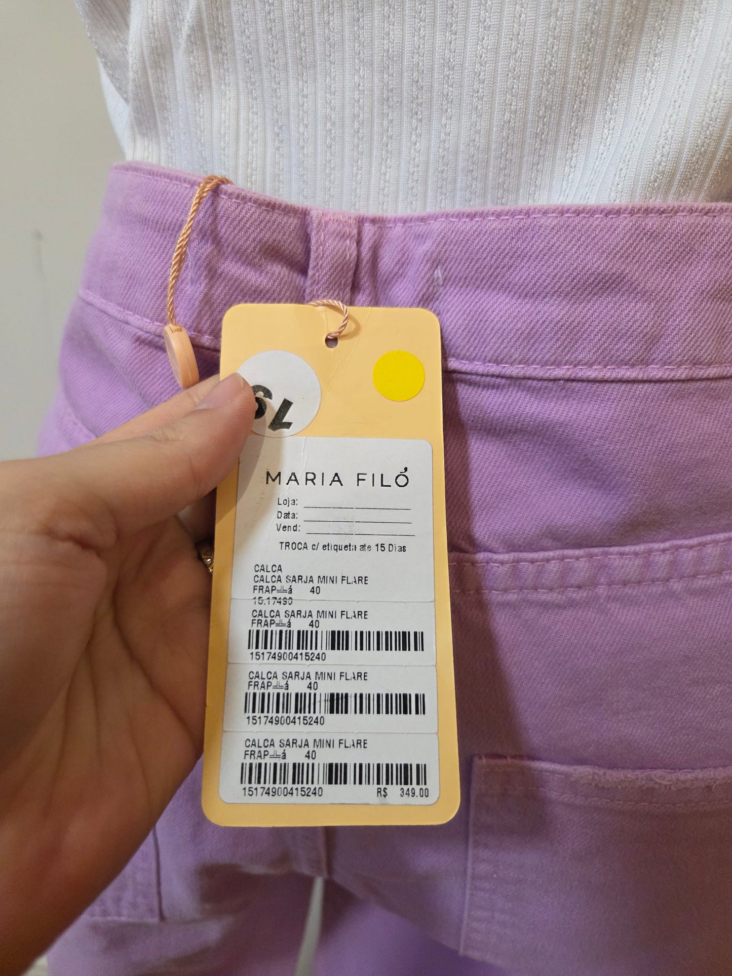 Calça Sarja Maria Filó Mini Flare | Lavanda