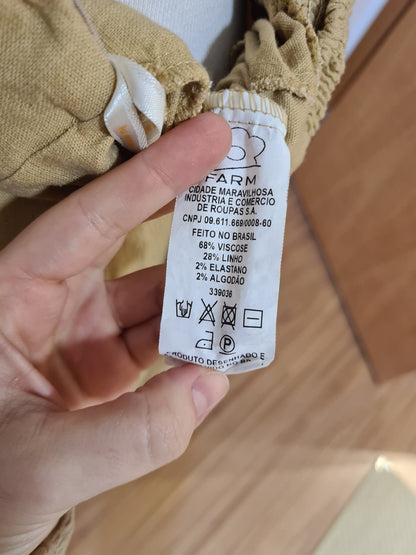 Vestido Farm Meia Taça Bege