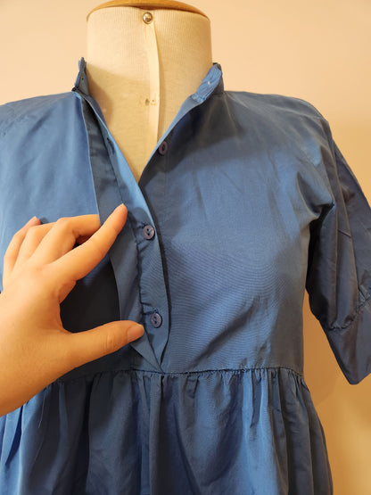 Vestido Zara Curto Azul Petróleo