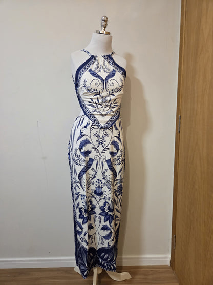 Vestido Farm Azul Floral Nina