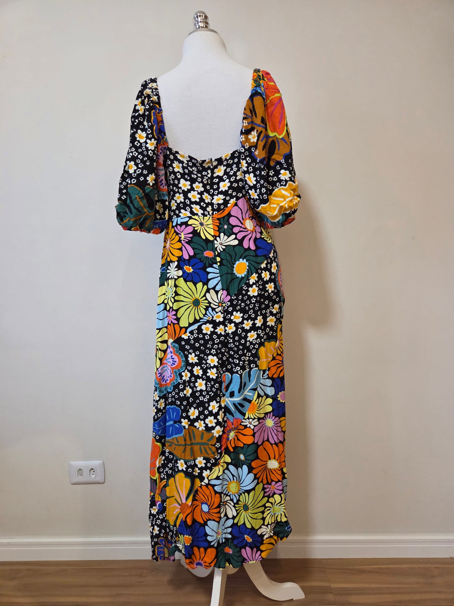 Vestido Farm Cropped Patch Margarida Solar Floral