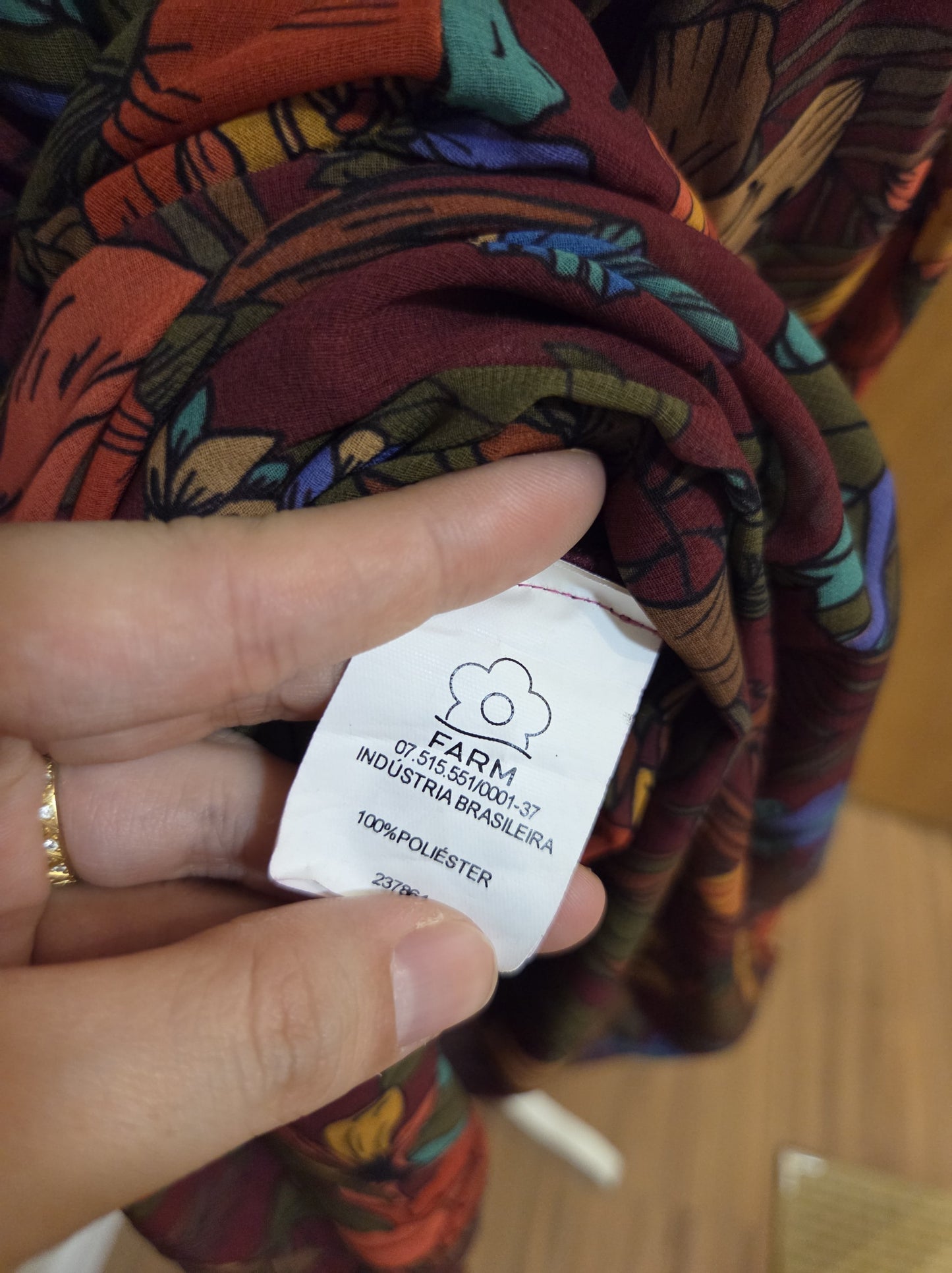 Vestido Farm Floral Tons Terrosos Frente Única