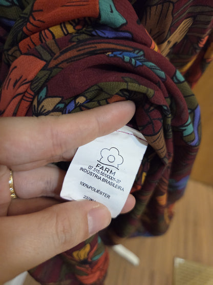 Vestido Farm Floral Tons Terrosos Frente Única
